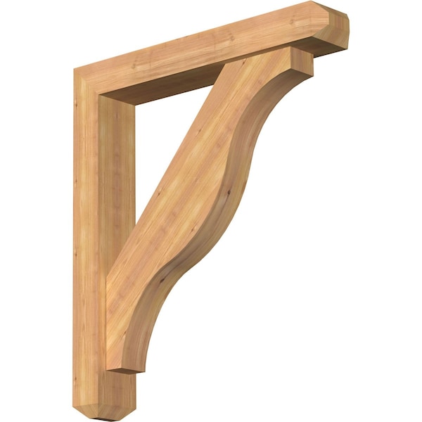 Ekena Millwork Funston Craftsman Smooth Bracket w/ Offset Brace, Western Red Cedar, 5 1/2"W x 32"D x 36"H BKT0604X32X36FST04SWR - main